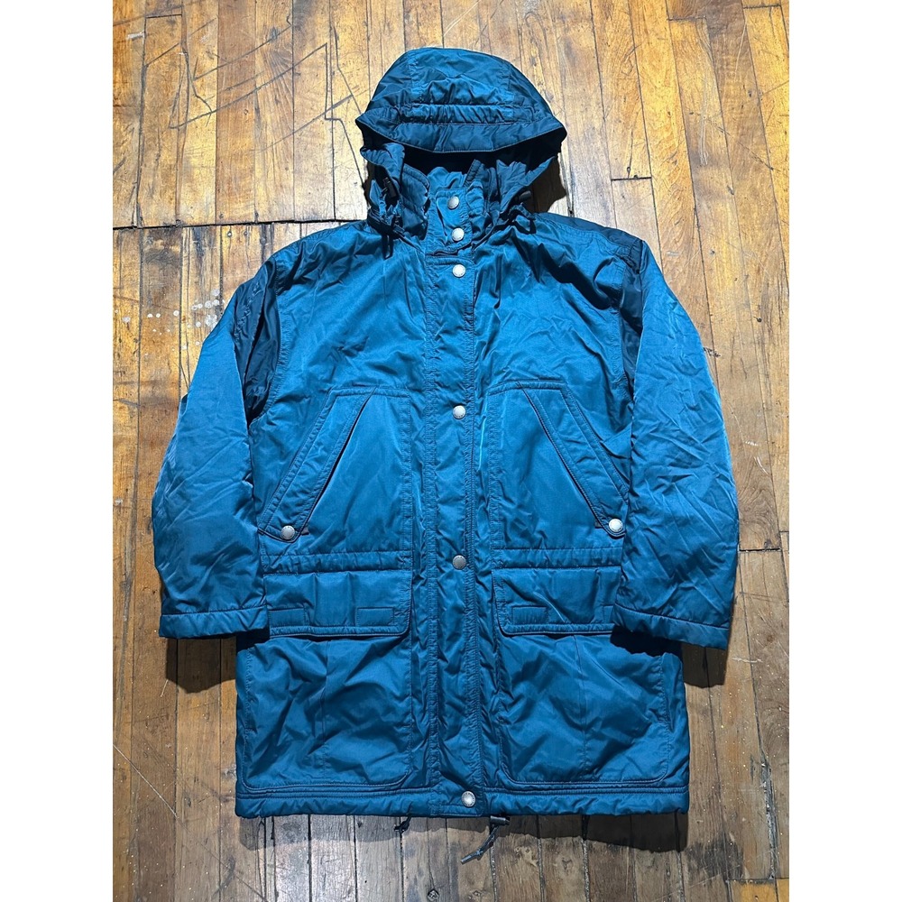 Eddie Bauer Parka Jacket Women's Small Blue Thinsulate Lite Loft Full Zipper
